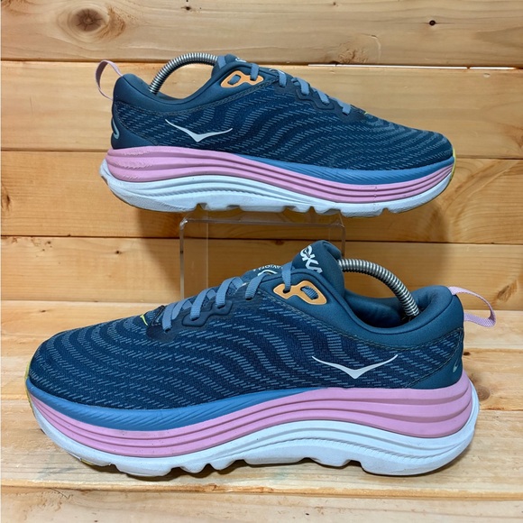 Hoka One One Gaviota 5 Shoes Blue / Pink - Womens 10 D Wide - Picture 2 of 7